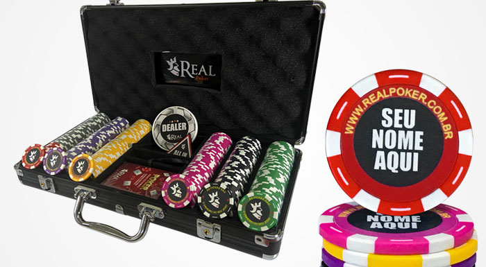 Maleta com 300 Fichas de Poker Personalizadas em Plástico -P3